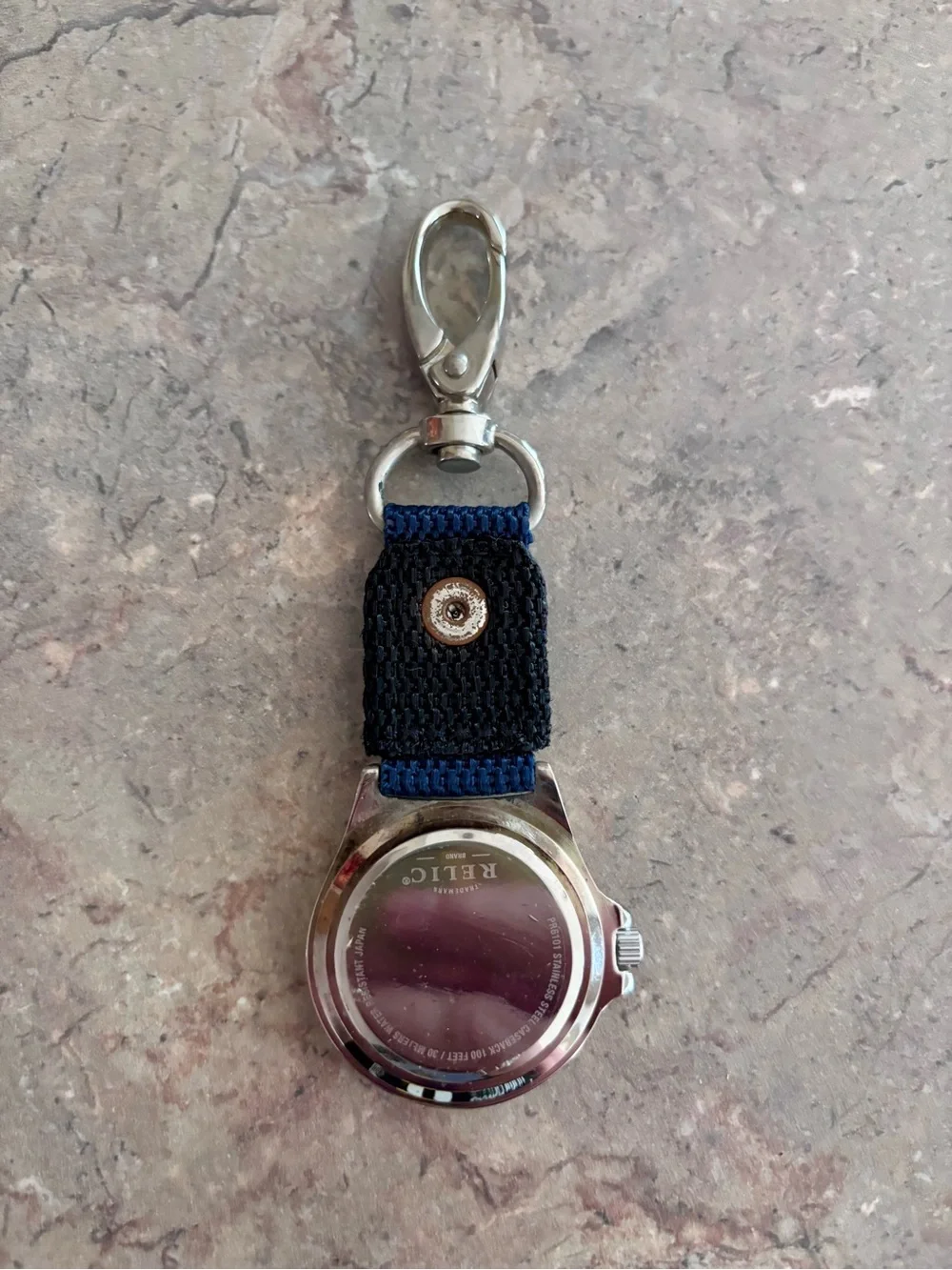 Navy Clip-On Watch Keychain